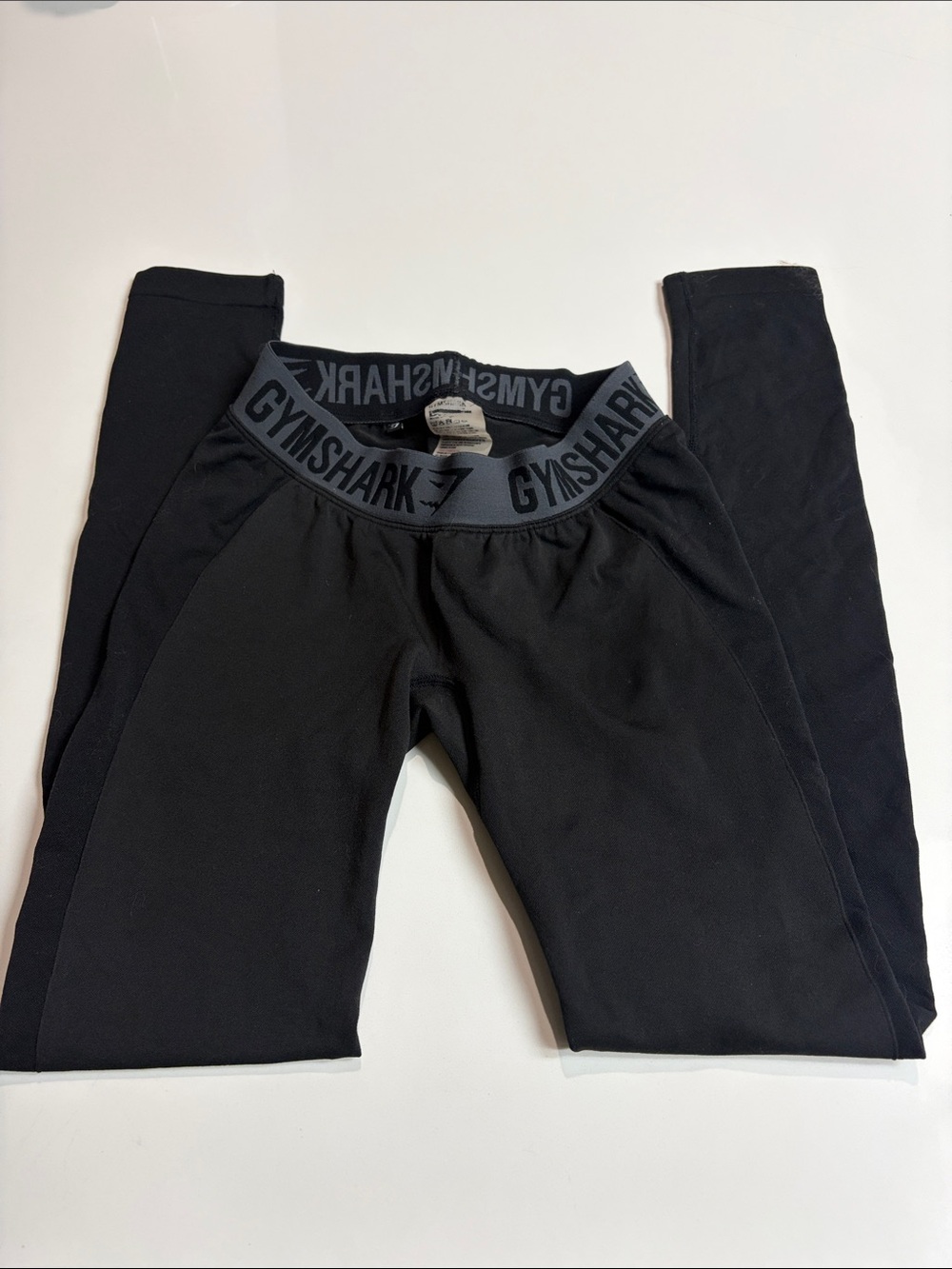Gymshark Dry Flex Black  Branded Elastic Waist Leggings